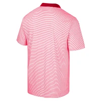Men's Colosseum White/Red NC State Wolfpack Print Stripe Polo