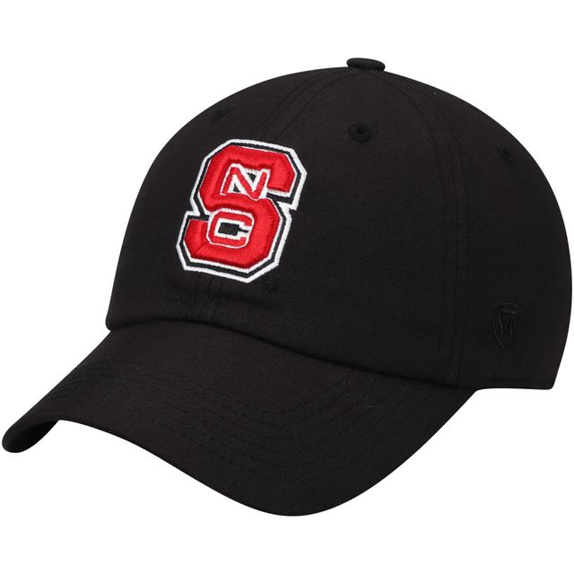 Casquette ajustable noire NC State Wolfpack avec logo principal pour hommes Top of the World