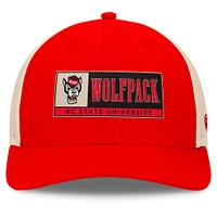Men's Top of the World Red/Natural NC State Wolfpack Bennett Trucker Adjustable Hat
