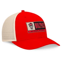 Men's Top of the World Red/Natural NC State Wolfpack Bennett Trucker Adjustable Hat