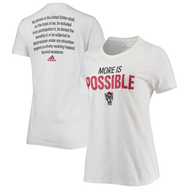 T-shirt adidas NC State Wolfpack More Is Possible pour femme, blanc
