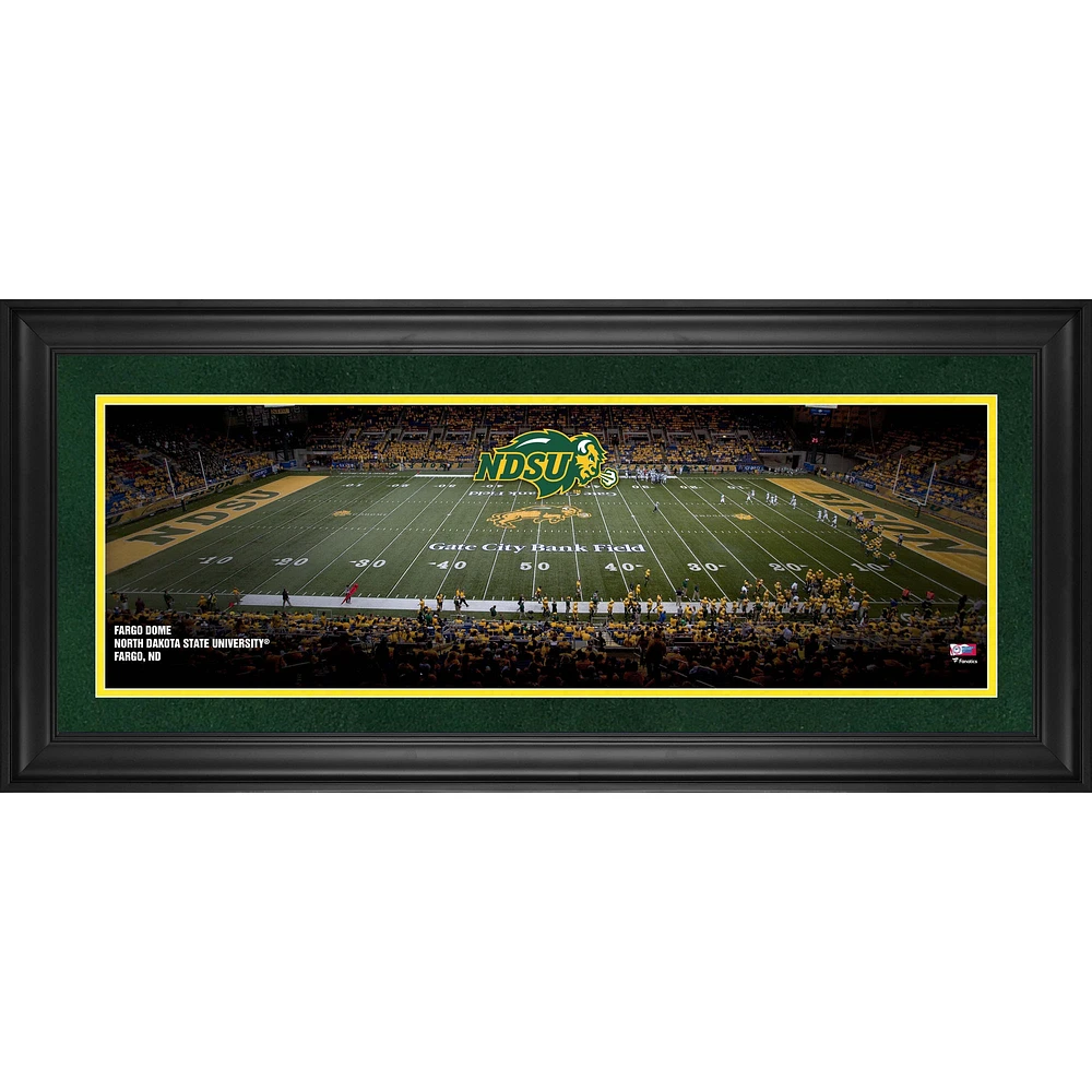 North Dakota State Bison Framed 10" x 30" Fargo Dome Panoramic Photograph