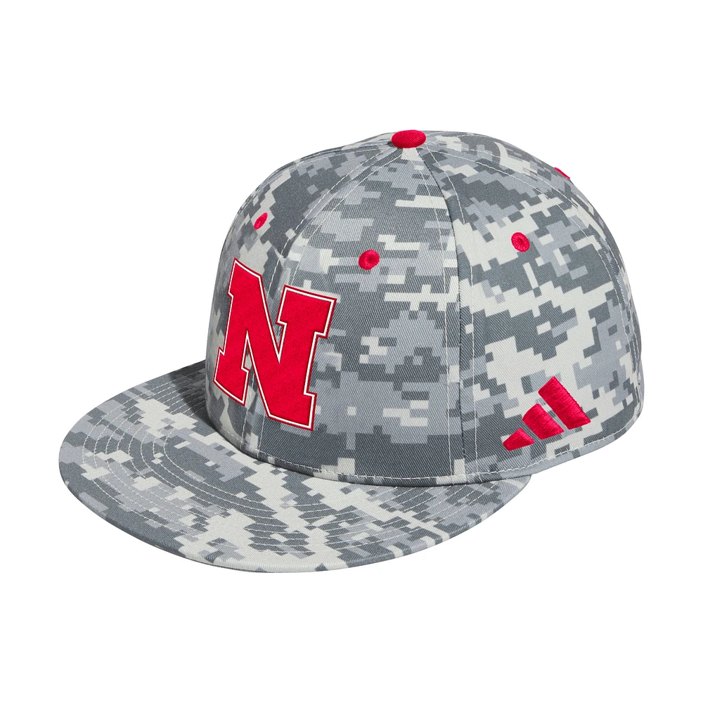 Men's adidas Camo Nebraska Huskers On-Field Fitted Baseball Hat