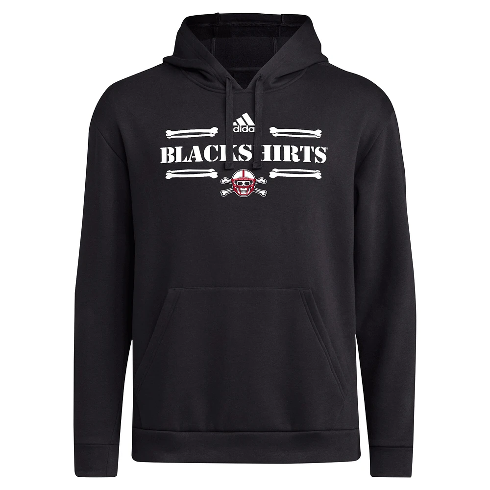 Men's adidas Black Nebraska Huskers Blackshirts Pullover Hoodie