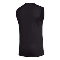 Men's adidas Black Nebraska Huskers Sideline AEROREADY Pregame Tank Top