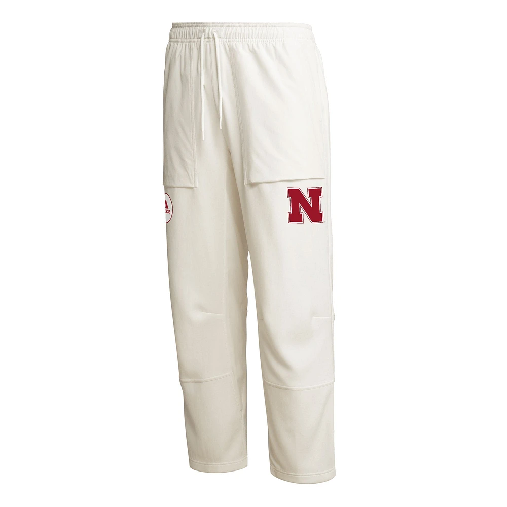 Men's adidas Cream Nebraska Huskers Zero Dye AEROREADY Pants