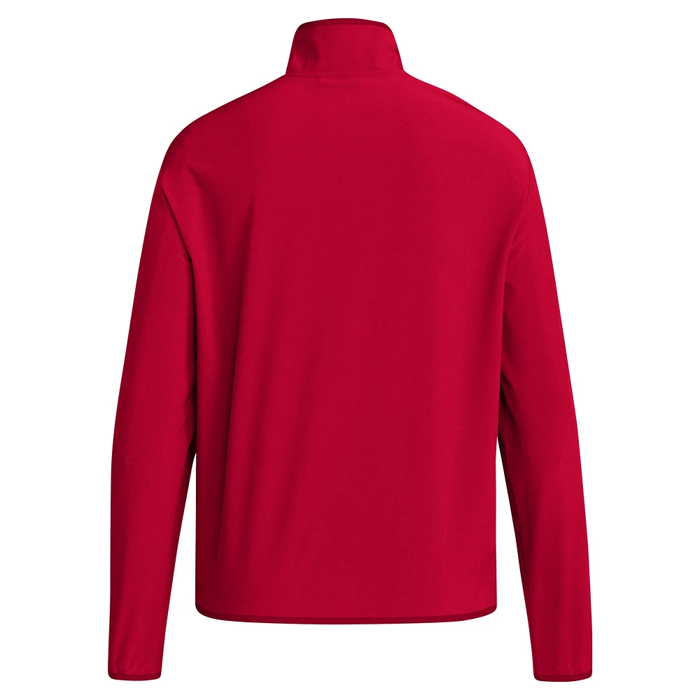 Veste demi-zipée adidas Scarlet Nebraska Huskers 2024 pour homme