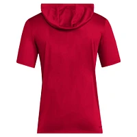 Men's adidas Scarlet Nebraska Huskers 2024 Sideline Training Hooded T-Shirt