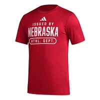 Men's adidas Scarlet Nebraska Huskers AEROREADY Pregame T-Shirt