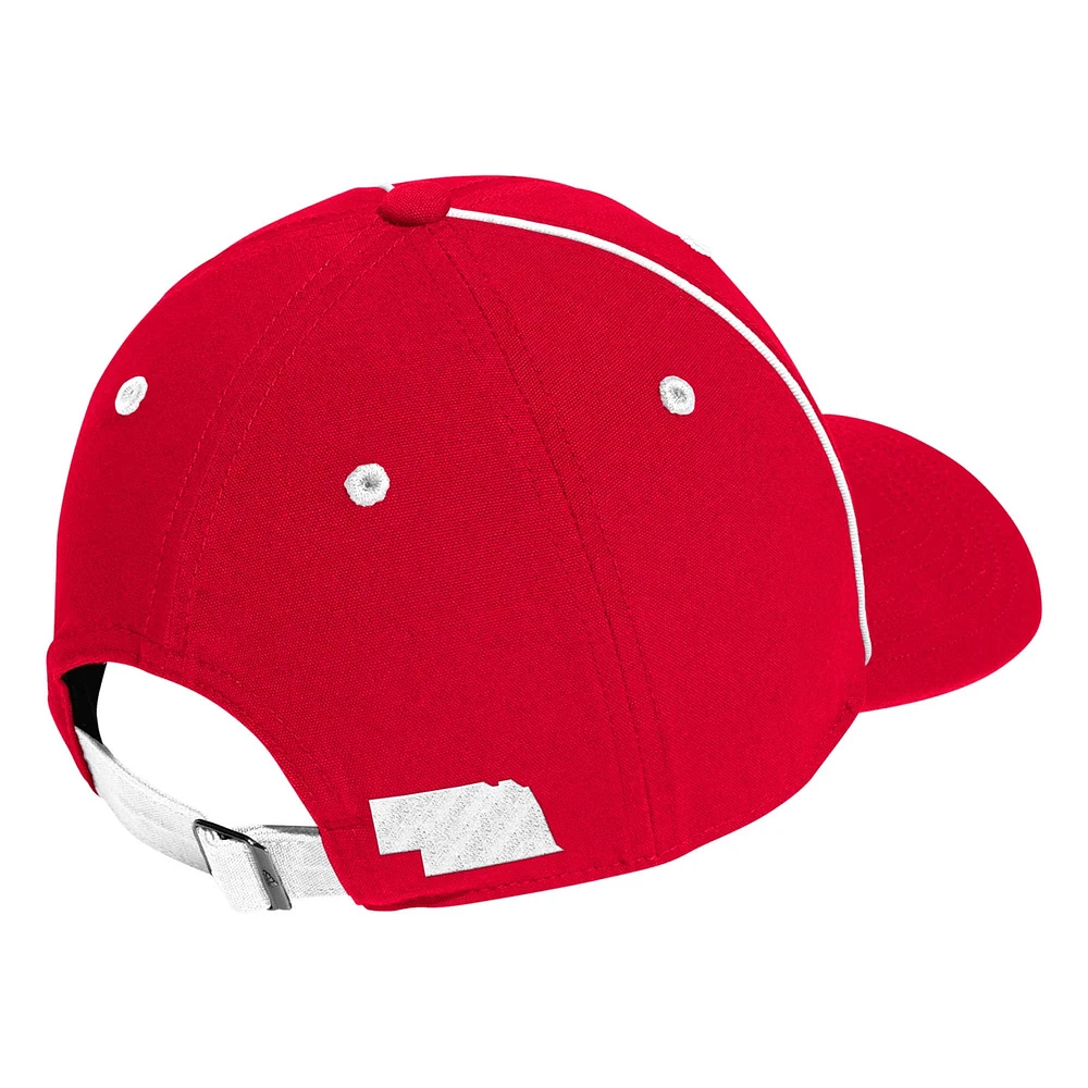 Men's adidas Scarlet Nebraska Huskers Locker Room Athlete Pack Slouch Adjustable Hat