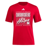 Men's adidas Scarlet Nebraska Huskers Locker Swish Tri-Blend T-Shirt