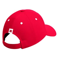 Casquette réglable adidas Scarlet Nebraska Huskers Seasonal Half Font pour hommes