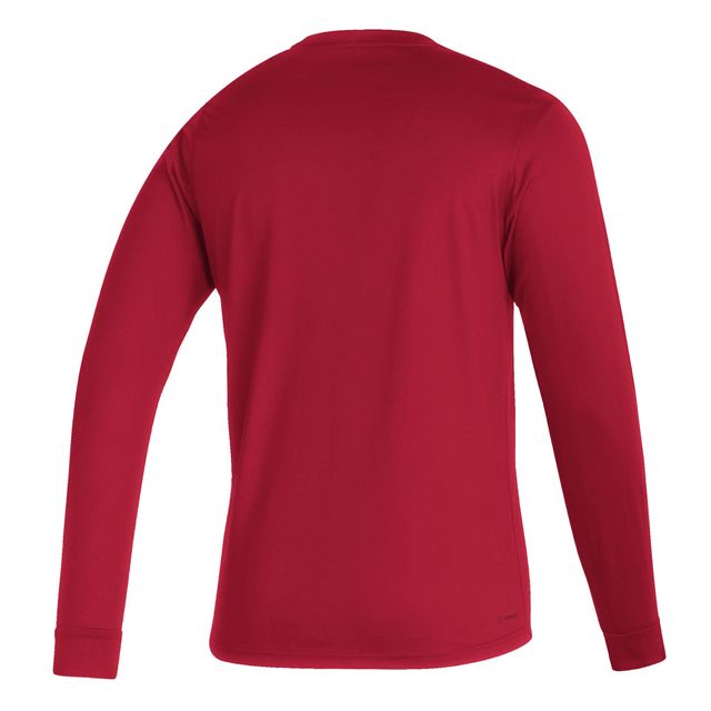T-shirt à manches longues adidas Scarlet Nebraska Huskers Sideline Creator Practice AEROREADY pour hommes