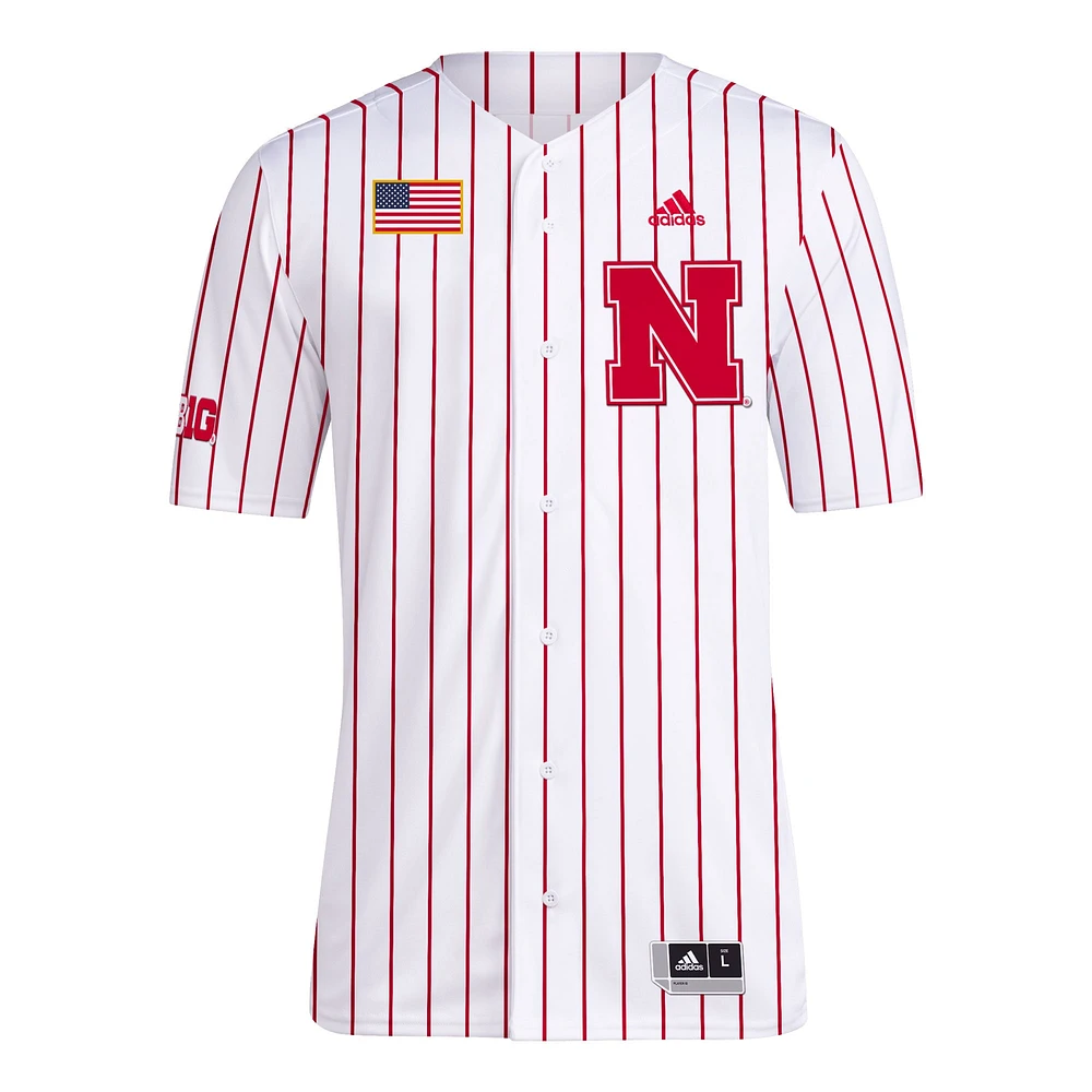 Maillot de baseball adidas Nebraska Huskers Replica pour homme, blanc