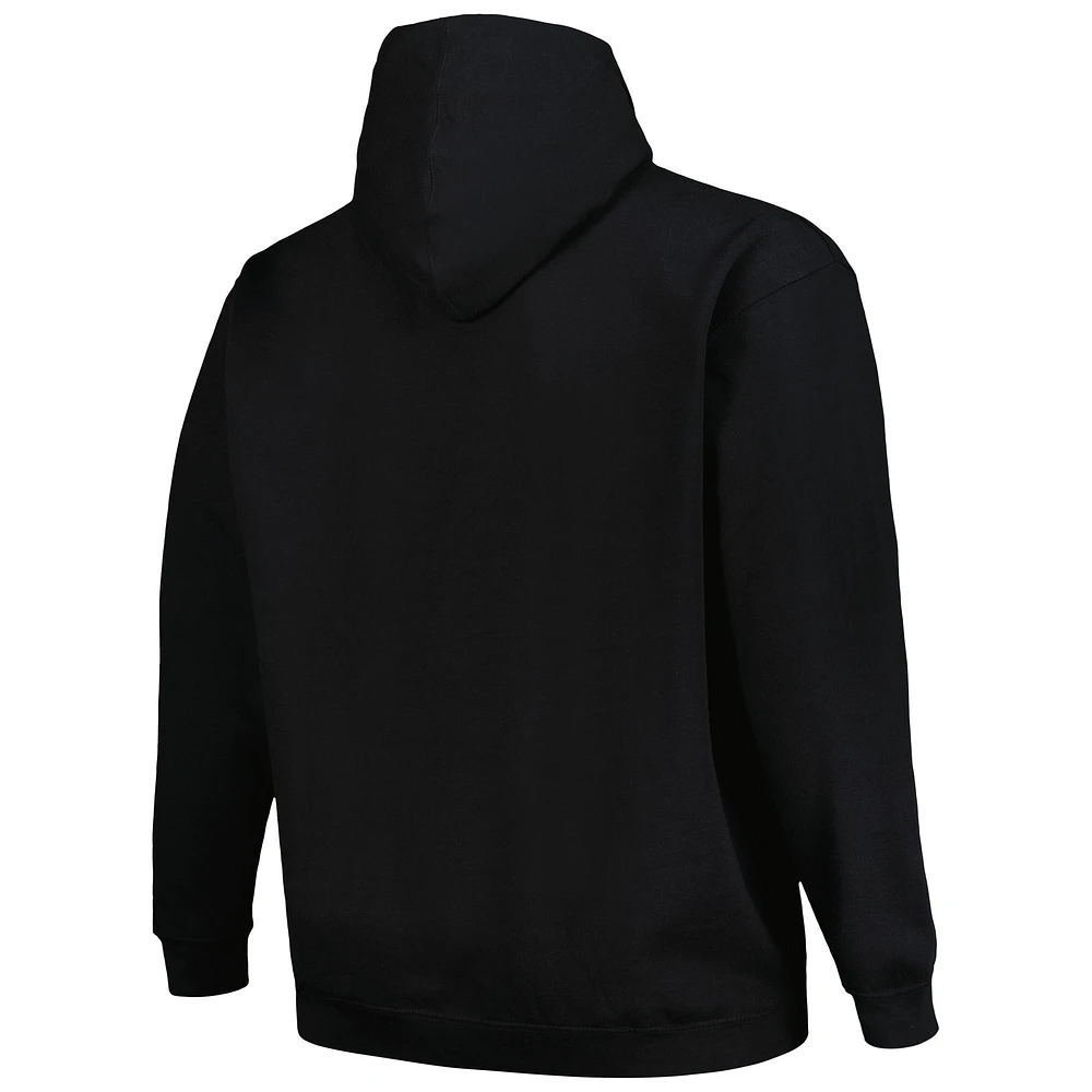 Men's Champion Black Nebraska Huskers Big & Tall Arch Over Logo Powerblend Pullover Hoodie