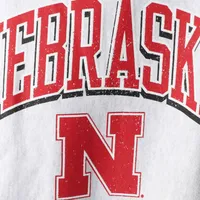 Men's Champion Gray Nebraska Huskers Arch Over Logo Reverse Weave Pullover Sweatshirt