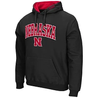 Men's Colosseum Black Nebraska Huskers Arch & Logo 3.0 Pullover Hoodie