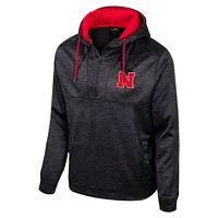 Men's Colosseum Black Nebraska Huskers Cypher Half-Zip Hoodie