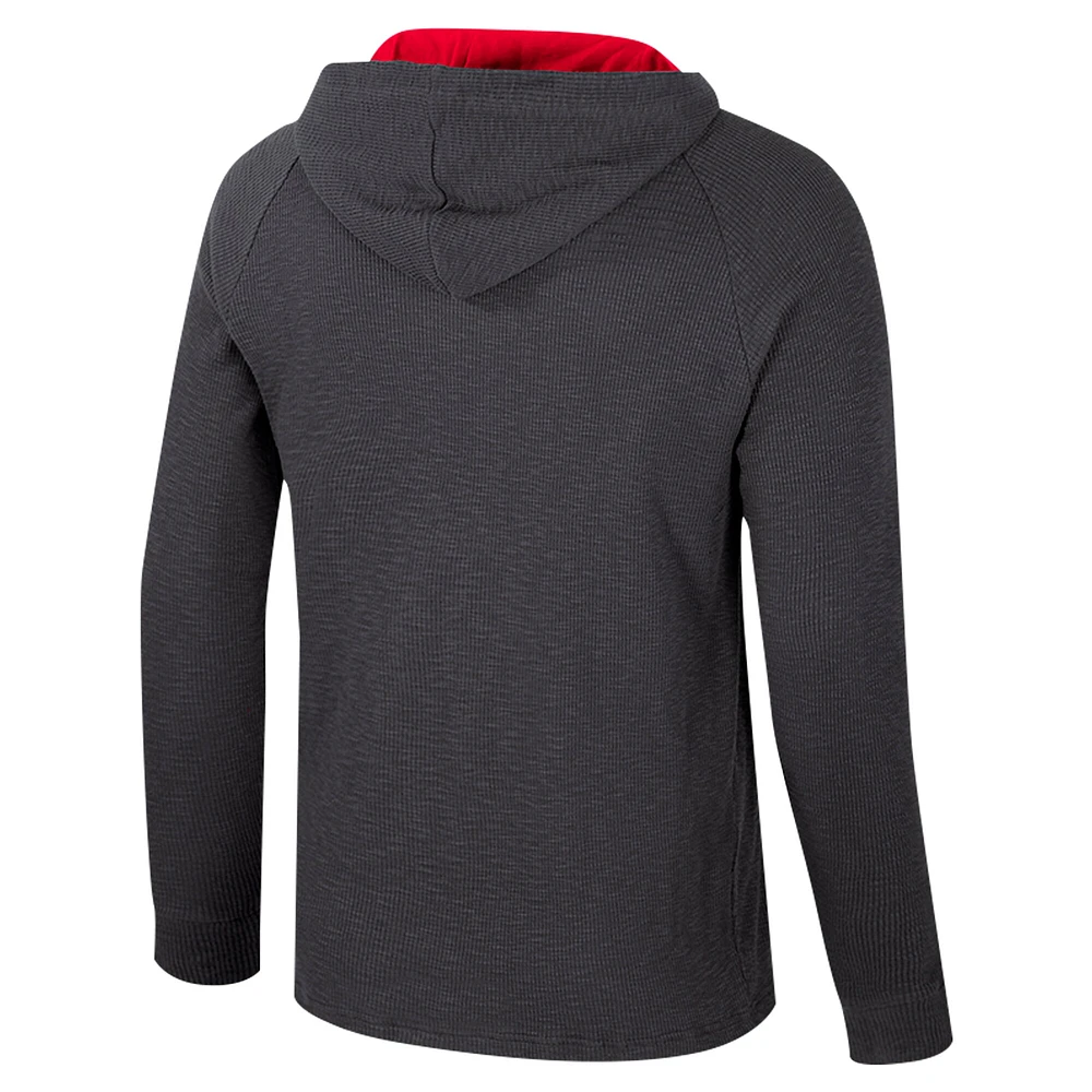 T-shirt à capuche manches longues Colosseum Charcoal Nebraska Huskers Dujour Ralgan pour hommes