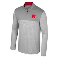 Men's Colosseum Gray Nebraska Huskers Tuck Quarter-Zip Top
