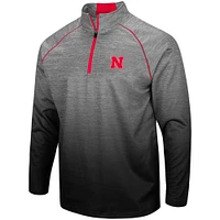 Men's Colosseum Heathered Gray Nebraska Huskers Sitwell Sublimated Quarter-Zip Pullover Jacket