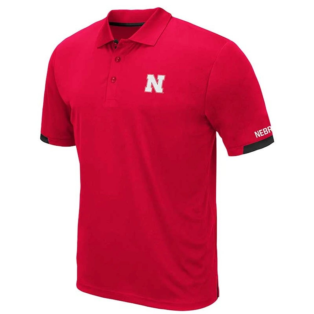 Men's Colosseum Red Nebraska Huskers Big & Tall Santry Polo