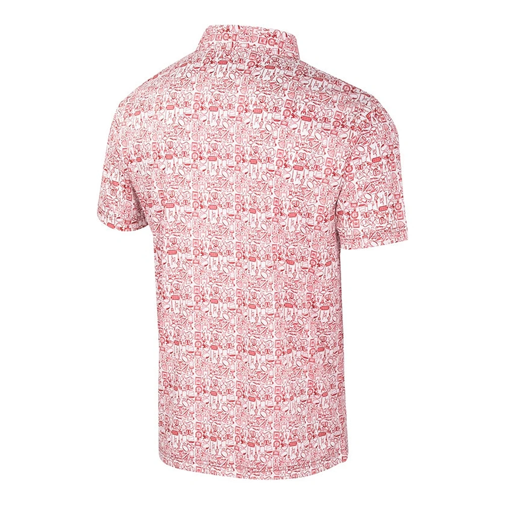Men's Colosseum Scarlet/White Nebraska Huskers Big & Tall Allover Polo
