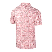 Men's Colosseum Scarlet/White Nebraska Huskers Big & Tall Allover Polo
