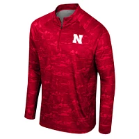 Men's Colosseum Scarlet Nebraska Huskers Carson Raglan Quarter-Zip Jacket