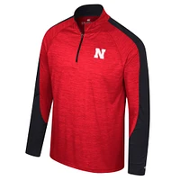 Men's Colosseum Scarlet Nebraska Huskers Langmore Raglan Quarter-Zip Top