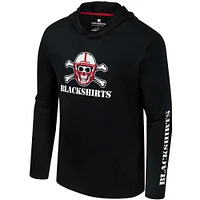 Men's Colosseum Scarlet Nebraska Huskers Logo Lockup Active Blend Long Sleeve  T-Shirt Hoodie
