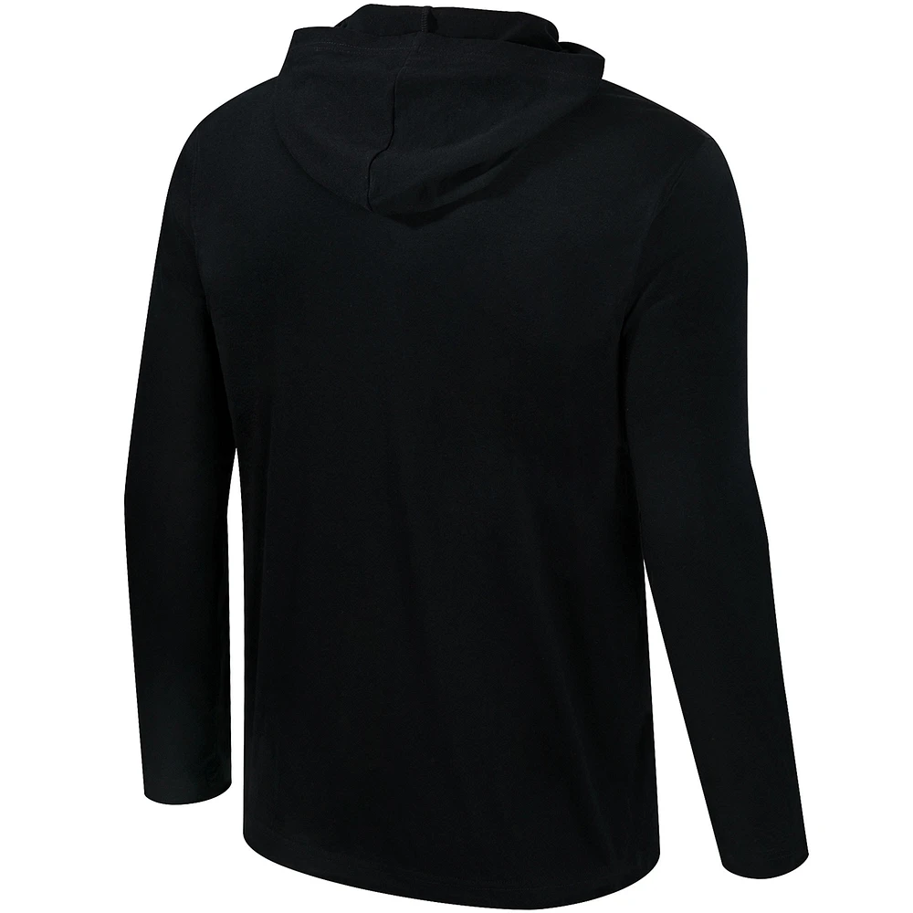 Men's Colosseum Scarlet Nebraska Huskers Logo Lockup Active Blend Long Sleeve  T-Shirt Hoodie