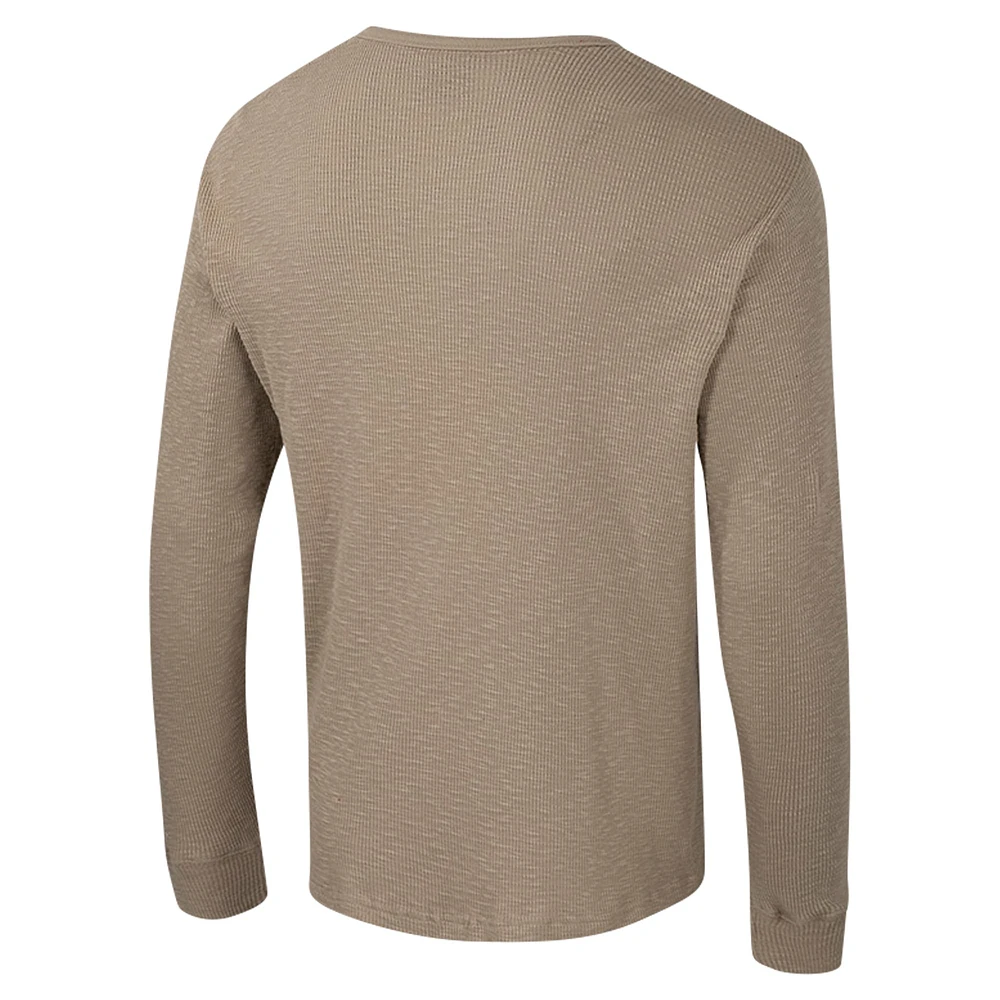 Men's Colosseum  Tan Nebraska Huskers Great Outdoors Henley Long Sleeve Shirt
