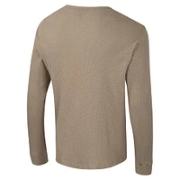 Men's Colosseum  Tan Nebraska Huskers Great Outdoors Henley Long Sleeve Shirt