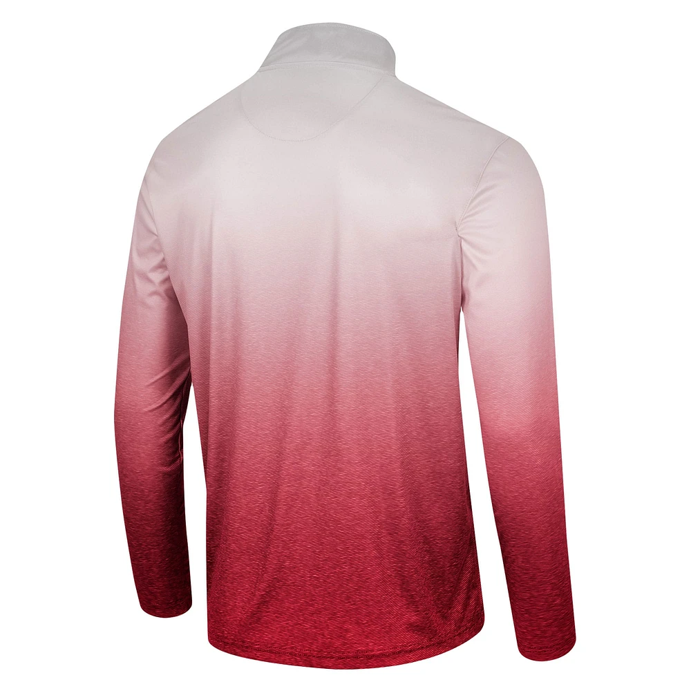 Men's Colosseum White/Scarlet Nebraska Huskers Laws of Physics Quarter-Zip Windshirt