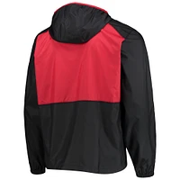 Men's Columbia Black/Scarlet Nebraska Huskers Flash Forward Hoodie Full-Zip Lightweight Windbreaker