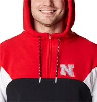 Men's Columbia Black Nebraska Huskers Lodge Quarter-Zip Hoodie