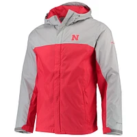 Men's Columbia Gray/Scarlet Nebraska Huskers Glennaker Storm Full-Zip Jacket