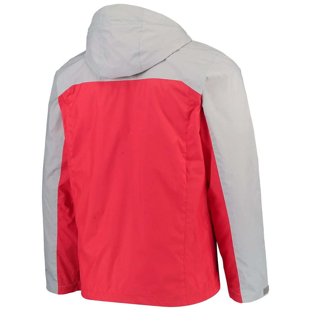 Men's Columbia Gray/Scarlet Nebraska Huskers Glennaker Storm Full-Zip Jacket