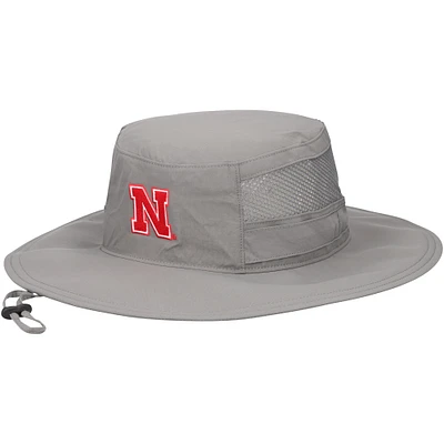 Men's Columbia  Gray Nebraska Huskers Bora Bora III Omni-Shade Booney Hat