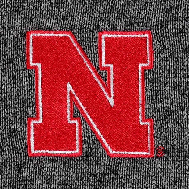 Haut à demi-glissière raglan Columbia Huskers Canyon Point Nebraska gris pour homme