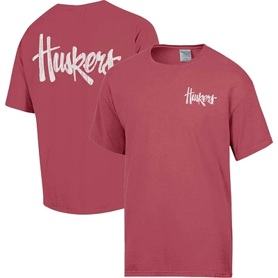 T-shirt avec logo vintage Scarlet Nebraska Huskers pour hommes