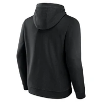Men's Fanatics Black Nebraska Huskers Arch & Logo Tackle Twill Pullover Hoodie