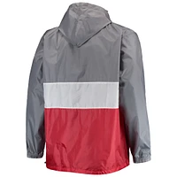 Men's Fanatics Gray/Scarlet Nebraska Huskers Big & Tall Water-Resistant Half-Zip Hoodie