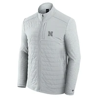 Men's Fanatics Gray Nebraska Huskers Tonal Primary Logo Full-Zip Jacket