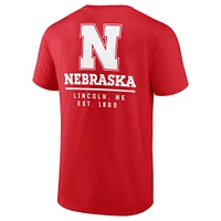 T-shirt à 2 coups Fanatics Scarlet Nebraska Huskers Game Day pour hommes
