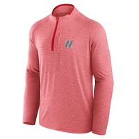 Men's Fanatics Scarlet Nebraska Huskers Mock Neck Half-Zip Pullover Jacket