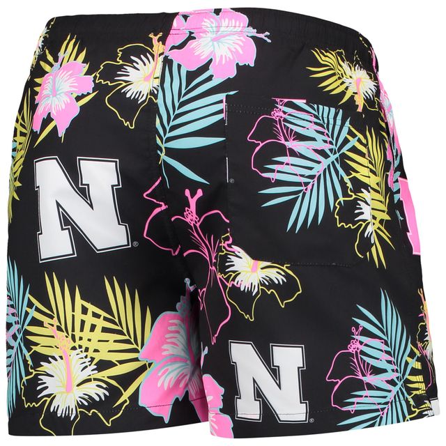 Maillot de bain FOCO Nebraska Huskers Neon Floral pour homme