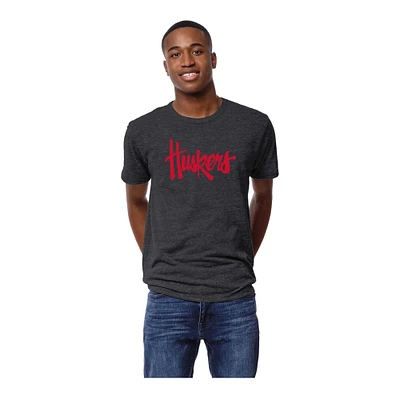 T-shirt à trois mélanges Victory Falls des Nebraska Huskers pour hommes, couleur anthracite, collection universitaire