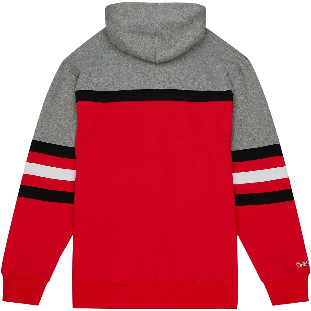 Men's Mitchell & Ness Red Nebraska Huskers Head Coach Pullover Hoodie